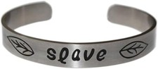 Niche-Finds Stainless Steel SLAVE Armband Bangle Bracelet Adjustable Size