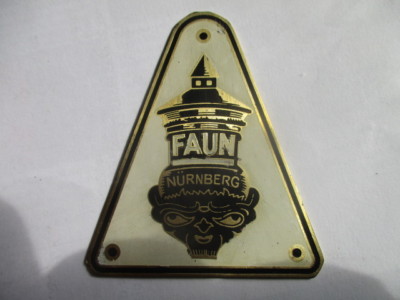 Nameplate truck sign Faun sweeper car Krad plaque s45 s47