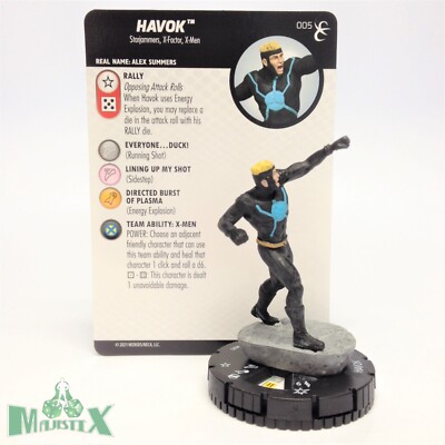 Heroclix X-Men: Rise and Fall set Havok #005 common figure w/card!