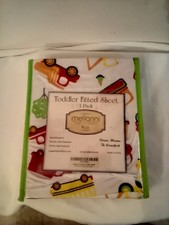 Mellanni Toddler Fitted Sheet only with multicolor cars and trucks 28" x 52"x 11