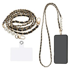 Phone Lanyard, 47 Inch Crossbody Cellphone Chain Strap with Tether Tab, Black
