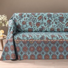 Telo Arredo Copridivano Caleffi Milos 270x270 cm in Cotone  Copritutto Multiuso