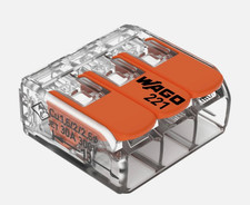  100 Pack Wago 221-613 Lever-Nuts 10AWG 3 Conductor Compact Wire Connectors