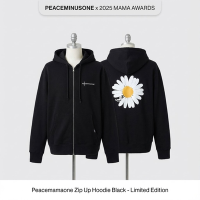 【現地完売品】 PEACEMINUSONE MAMA コート G-DRAGON Peaceminusone x 2025 MAMA Awards Peacemamaone Zip Up Hoodie Black