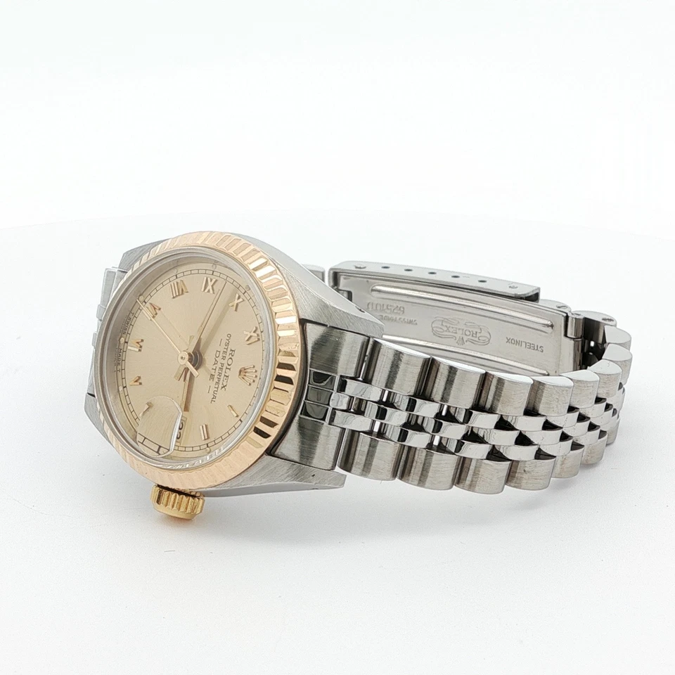 Rolex Lady Datejust Champagne esfera romana pulsera jubileo 26 mm 69173 Foto 3 de 4