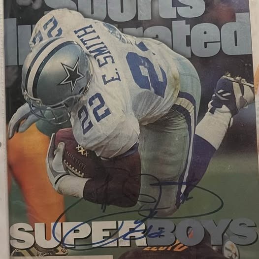 Emmitt Smith Signed Magazine Cowboys Sports Illustrated 1/22/1996 BAS 50724