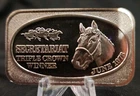 1973 Secretariat Triple Crown Winner USSC Vintage 1 oz .999 Fine Silver Art Bar
