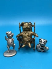 Brass And Pewter Pigs 3  Radcliffe Pewter Brass Pig In Rocking Chair