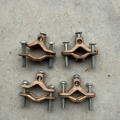 SET OF 4 1/2 In. to 1 In. Bronze Ground Clamp for Armored Wire