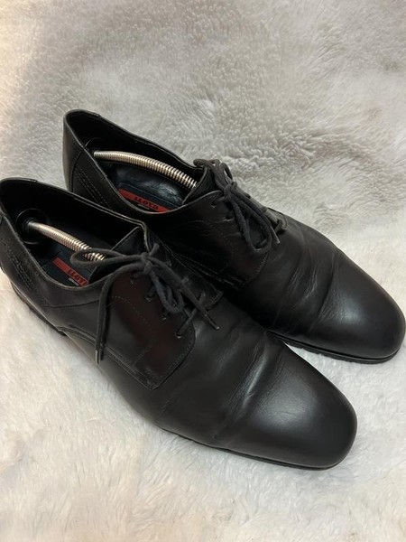 Men John White Heels Black Leather 44.5