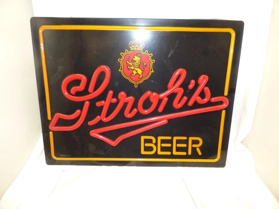 VINTAGE STROH'S BEER NEO-NEON LIGHT UP SIGN NEW - Image 2 of 4