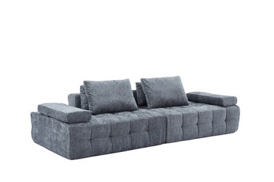 Modern Loveseat Sofa-Deep Seats, Comfy Armrests, Easy Assembly, Grey