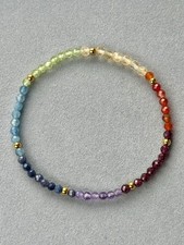 ✨Armband „Lebensharmonie“ – Prehnit, Saphir, Citrin, Amethyst 3 mm✨