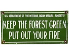 VINTAGE FORESTRY PORCELAIN SIGN FOREST FIRES GAS OIL NO SMOKING PARKS US GOV