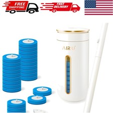 Elegant Disposable Toilet Brush Set with 24 Refills  Automatic Storage Caddy