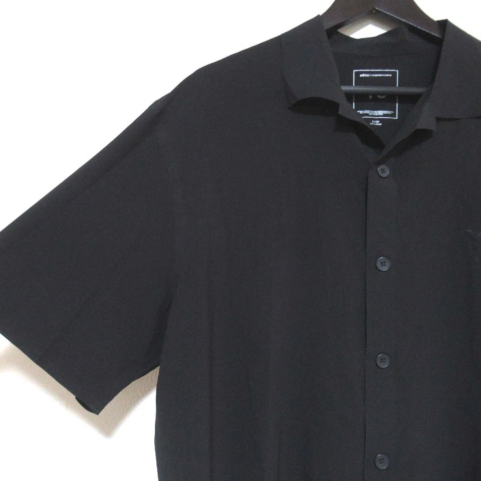 25SS Y-3 adidas Yohji Yamamoto Ultralight Open Collar Shirt XS Black mens USED - Image 3 of 4
