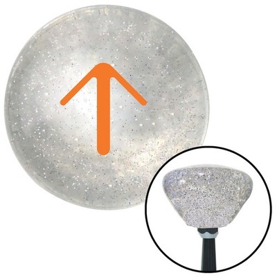 Orange Solid Pointing Arrow Up Clear Retro Metal Flake Shift Knob M16x1.5 Insert