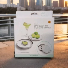 Outset 3-In-1 Stainless Steel Cocktail Rimmer,  6" x 6" x 1. 1"