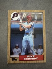 1987 Topps Mike Schmidt #430 - Philadelphia Phillies HOF - Wood Grain Border