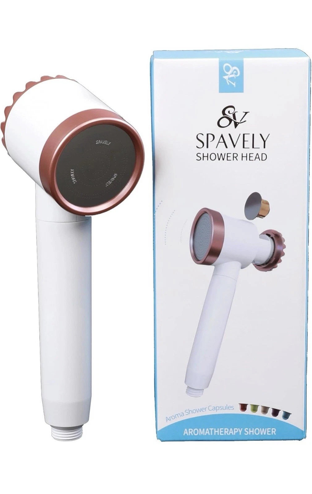 Spavely Handheld Shower Head with Filter for Chlorine Rust Sediments Luxury