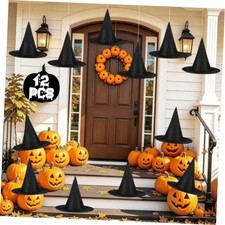 12 PCS Floating Witch Hats by AIAKO for Halloween Decorations - Outdoor  Indoor