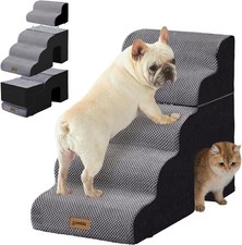 Dog Ramp Large Dogs 24" H 5 Steps Pet Stairs High Bed W/ Tunnel 2 in 1 Black