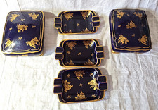 BAVARIA ECHT KOBALT GERMAN-Lot 5 Pieces: 2 Boxes [214 4 89] 3 Ashtrays [214 18]
