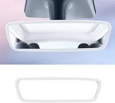 Silicone Rear View Mirror Protector Frame, Interior Auto Rearview Color: White