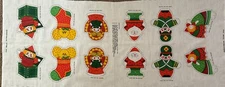 VTG Spring Mills Christmas Ornaments Fabric Panel #7470- 6 Cut & Sew Toys  1970s