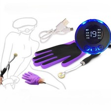 1pair Conductive E-stim Therapy Massage Electric Glove Body Massager with Roller