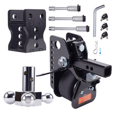 Adjustable Trailer Hitch W Air Suspension Bag Three Ball Mount 6 Rise Drop Adjustable Trailer Hitch W Air Suspension Bag Three Ball Mount 6 Rise Drop