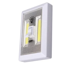 Mini COB LED Switch Wall Night Light Battery Operated Cabinet Garage Light