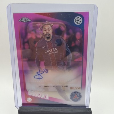 BRADLEY BARCOLA 2026 TOPPS CHROME UEFA PINK AUTO /250- FRANCE