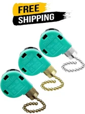 3 Pack Ceiling Fan Switch 3 Speed 4 Wire Zing Ear ZE-268S6 Fan Pull Chain Switch