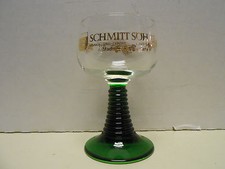 Schmitt Sohne Green Stemmed Wine Glasses Set of 2 W. Germany