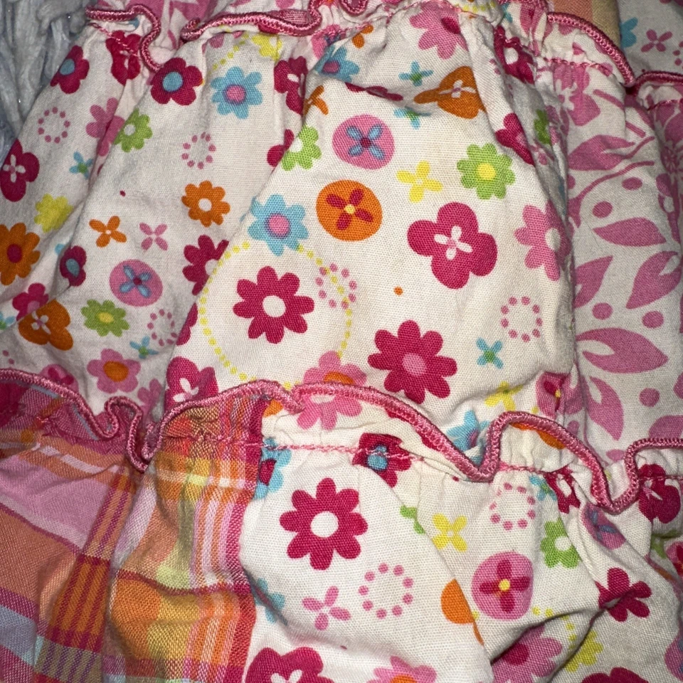 VESTIDO DE VERANO DE ALGODÓN ESTAMPADO ESTAMPADO ESTAMPADO CALADO ANTIGUO GLORIA 18 MESES Foto 3 de 4