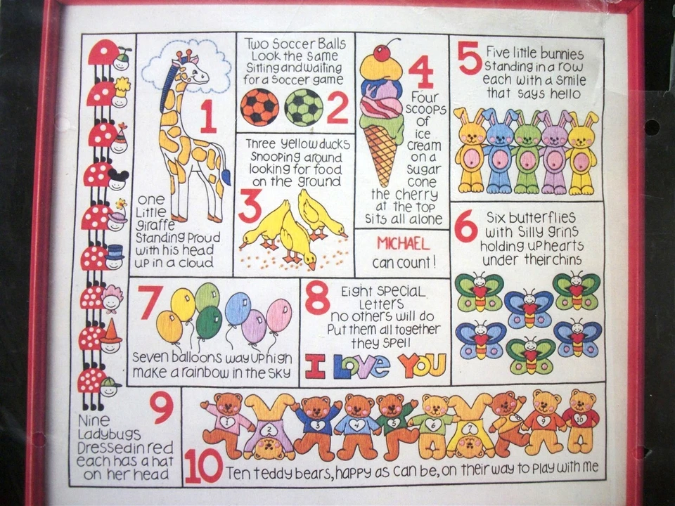 UNOPENED Dimensions HOW TO COUNT Crewel Kit #1309 Decorative Amusing - Image 2 of 4