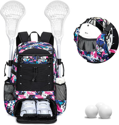 Lacrosse Bag for Kids and Youth, Lacrosse Backpack with Helmet Holder and Shoes 