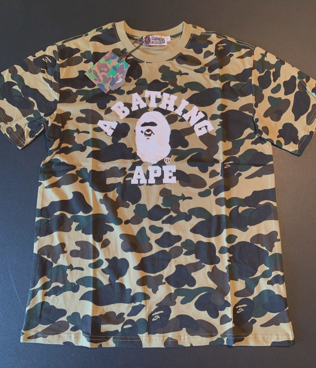 A Bathing Ape bape color camo college tee t shirt ARMY GREEN XL 