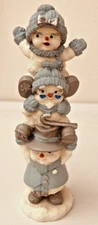Encore Group Stacked Snowmen Snow Buddies:  Father, Mother, and Child Vintage