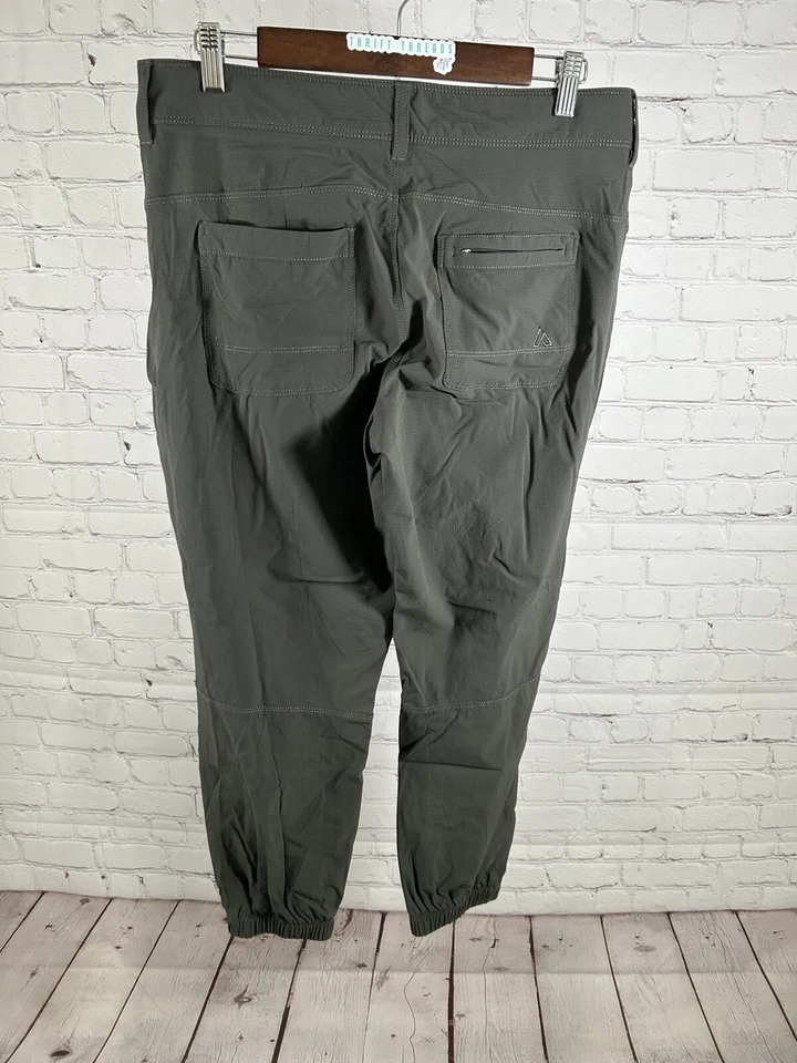 Pantalones de chándal modernos de tiro medio elásticos grises de diseño alpino para mujer talla 10 (33x28) Foto 4 de 4