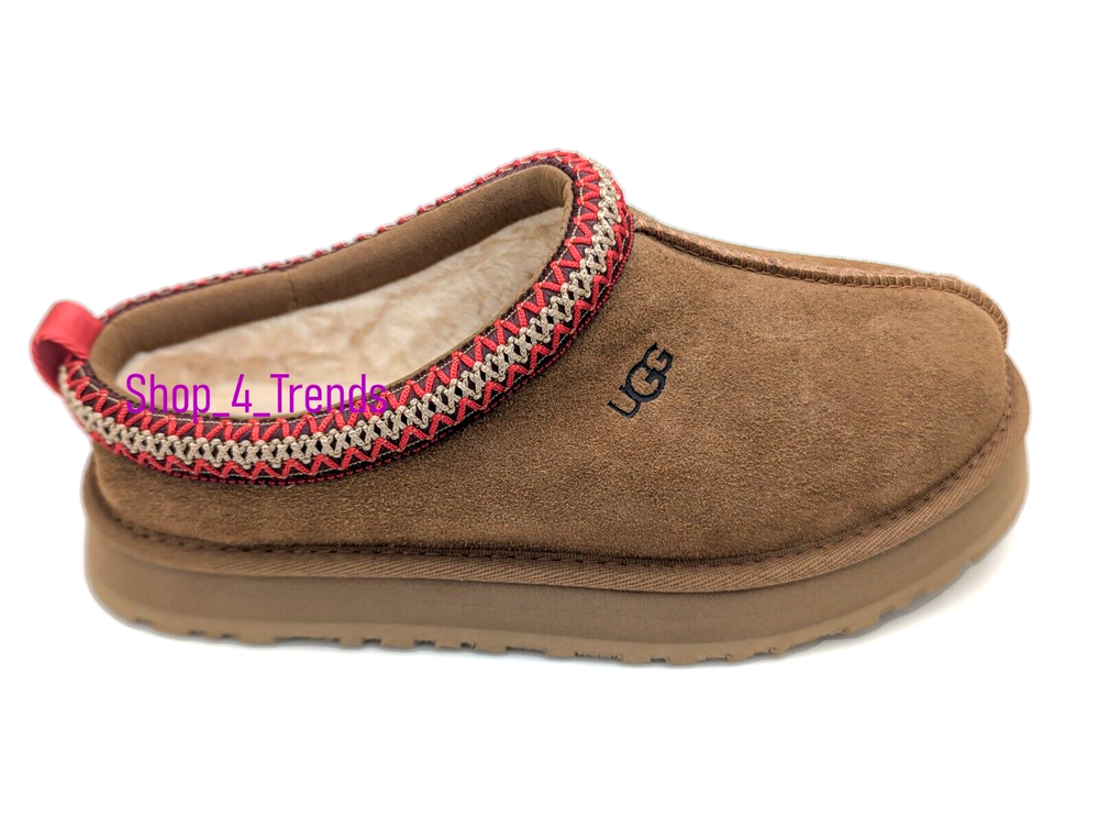 NIB 100% Authentic UGG Brand 1143776K Kids Tazz Braid Shoes Chestnut U.S 3 4 5 6