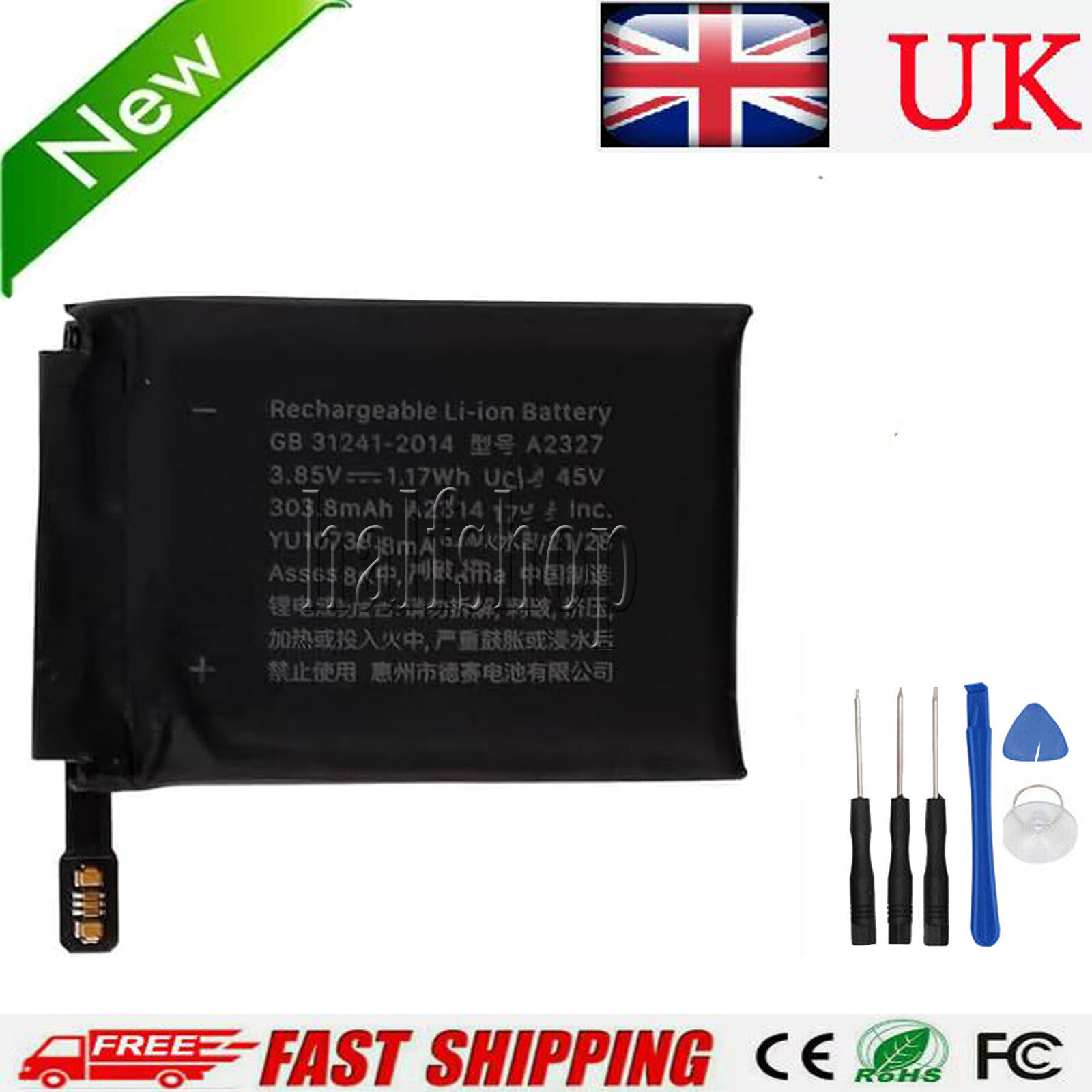Battery Replacement for Apple iWatch Series 6 44mm A2327 Watch 303.8mAh