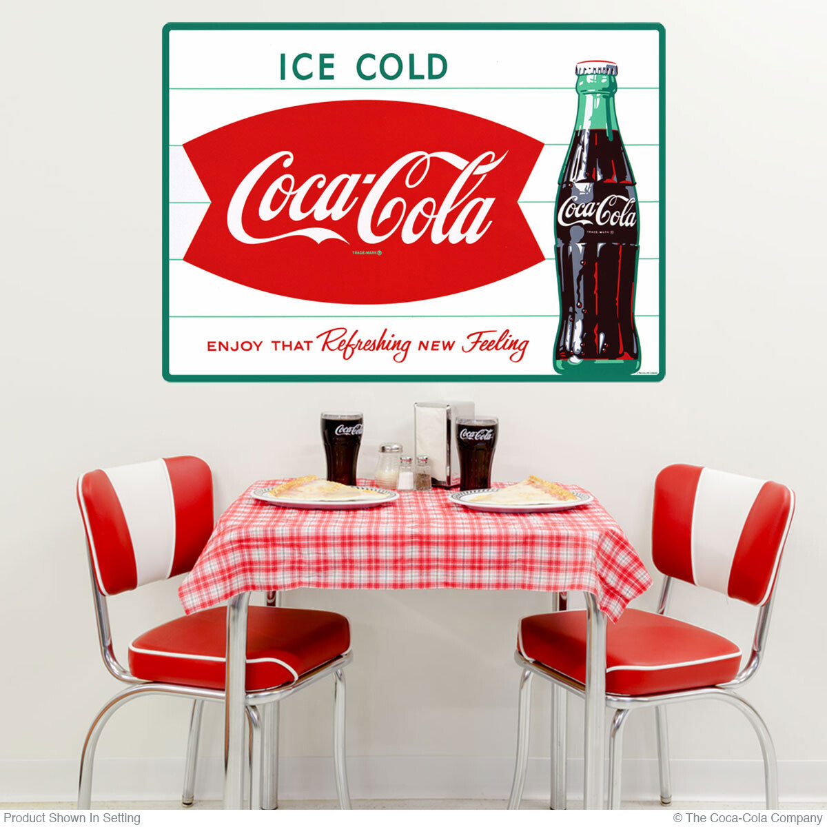 Ice Cold Coca-Cola Fishtail 1960s Wall Decal Officially Licensed