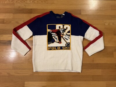 New XL Polo Ralph Lauren Wool Blend Suicide Ski Snow 92 Knit