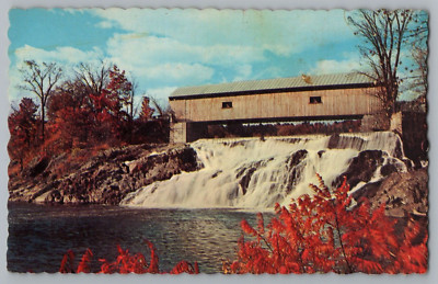 Covered Bridge Near White River Junction Vermont Postcard