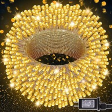 98.5FT 300 LED Christmas Lights, 8 Modes, Waterproof, Warm White, Indoor/Outdoor