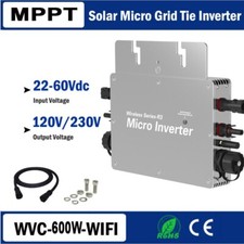 Microinversor WIFI 600W MPPT Solar Grid Tie Impermeable DC22-60V a AC110V 220V