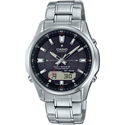 美品 CASIO LINEAGE 電波ソーラー LCW-M100DE-1AJF CASIO LINEAGE LCW-M100DE-1AJF Radio Solar Watch Black Dial 40mm
