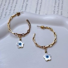 Flower Open Hoops Earrings